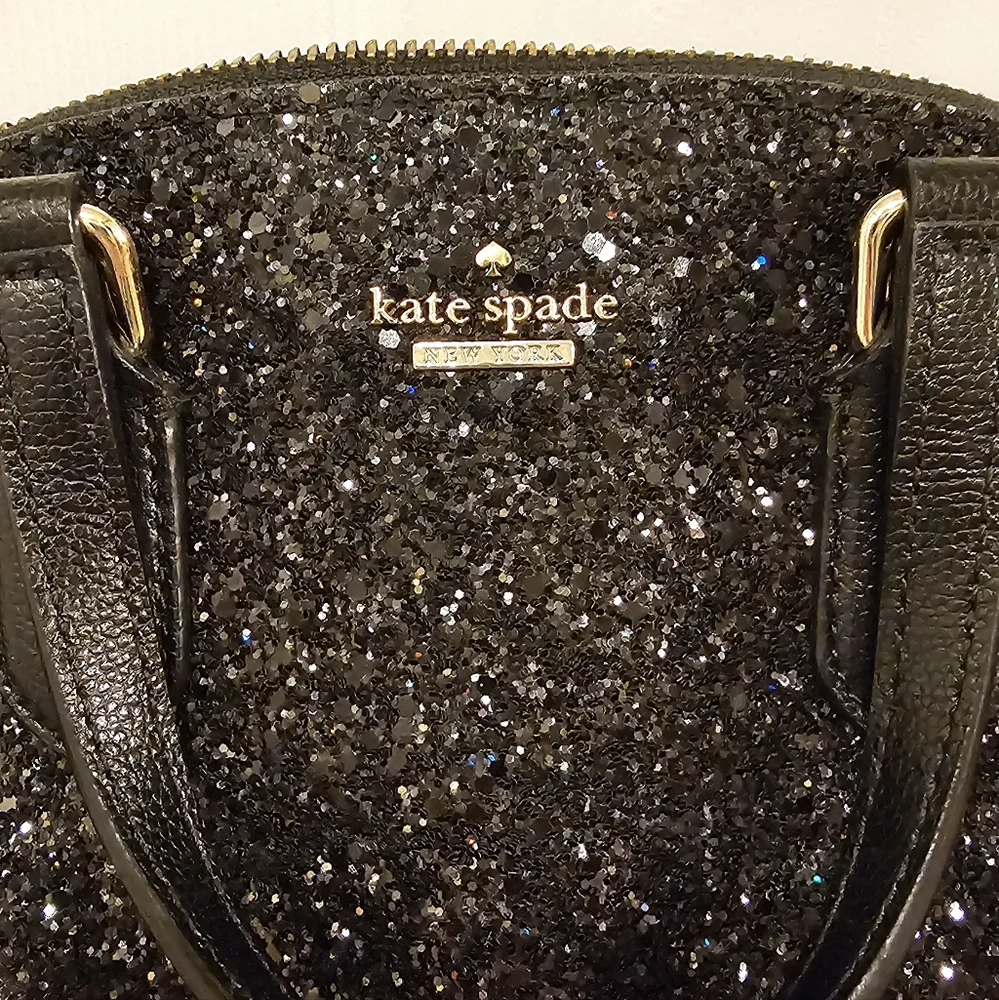 Kate Spade EUC Laurel Way Glitter Mini Riley Crossbody - Black